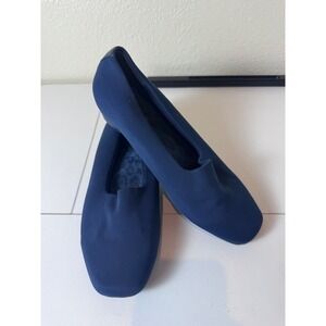 Vionic Powell Navy Blue Slip On Loafer Flats Women Size 6.5 Stretch Minimalist